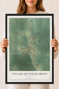 Map of Patch Grove, Wisconsin, 18 x 24 inch print in a black wood frame