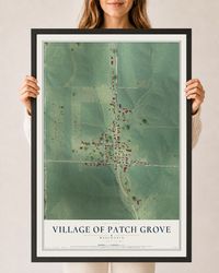 Map of Patch Grove, Wisconsin, 24 x 36 inch print in a black wood frame