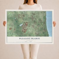 Map of Pleasant Prairie, Wisconsin, 24 x 36 inch unframed archival matte print