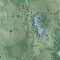 Second close-up of the map of Polar, Wisconsin print showing more streets and buildings