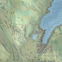 Close-up of the map of Polk, Wisconsin print showing street and building detail