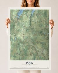 Map of Polk, Wisconsin, 24 x 36 inch unframed archival matte print