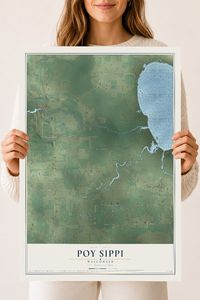 Map of Poy Sippi, Wisconsin, 18 x 24 inch unframed archival matte print