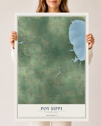 Map of Poy Sippi, Wisconsin, 24 x 36 inch unframed archival matte print