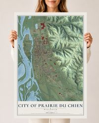 Map of Prairie du Chien, Wisconsin, 24 x 36 inch unframed archival matte print