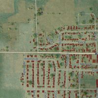Second close-up of the map of Pulaski, Brown County, Wisconsin print showing more streets and buildings