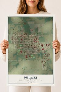 Map of Pulaski, Brown County, Wisconsin, 18 x 24 inch unframed archival matte print