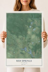 Map of Red Springs, Wisconsin, 18 x 24 inch unframed archival matte print