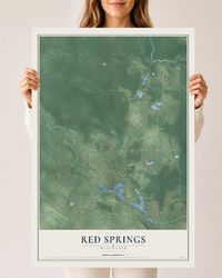 Map of Red Springs, Wisconsin, 24 x 36 inch unframed archival matte print