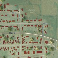 Second close-up of the map of Reedsville, Wisconsin print showing more streets and buildings