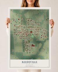 Map of Reedsville, Wisconsin, 24 x 36 inch unframed archival matte print