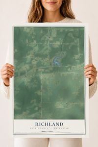 Map of Richland, Rusk County, Wisconsin, 18 x 24 inch unframed archival matte print