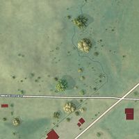 Second close-up of the map of Ridgeland, Wisconsin print showing more streets and buildings