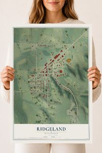 Map of Ridgeland, Wisconsin, 18 x 24 inch unframed archival matte print