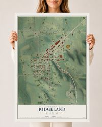 Map of Ridgeland, Wisconsin, 24 x 36 inch unframed archival matte print