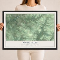 Map of River Falls, Pierce County, Wisconsin, 18 x 24 inch print in a black wood frame