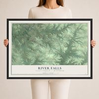 Map of River Falls, Pierce County, Wisconsin, 24 x 36 inch print in a black wood frame