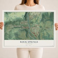 Map of Rock Springs, Wisconsin, 18 x 24 inch unframed archival matte print