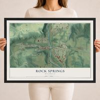 Map of Rock Springs, Wisconsin, 18 x 24 inch print in a black wood frame