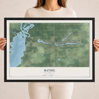 Map of Rome, Wisconsin, 18 x 24 inch print in a black wood frame