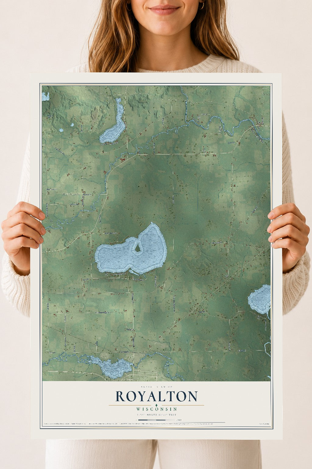 Map of Royalton, Wisconsin, 18 x 24 inch unframed archival matte print
