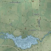 Second close-up of the map of Royalton, Wisconsin print showing more streets and buildings