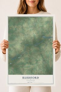 Map of Rushford, Wisconsin, 18 x 24 inch unframed archival matte print