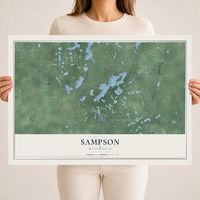 Map of Sampson, Wisconsin, 18 x 24 inch unframed archival matte print
