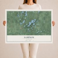 Map of Sampson, Wisconsin, 24 x 36 inch unframed archival matte print