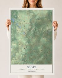 Map of Scott, Sheboygan County, Wisconsin, 24 x 36 inch unframed archival matte print