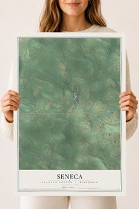 Map of Seneca, Shawano County, Wisconsin, 18 x 24 inch unframed archival matte print