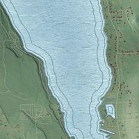Second close-up of the map of Sevastopol, Wisconsin print showing more streets and buildings