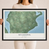 Map of Sevastopol, Wisconsin, 18 x 24 inch print in a black wood frame