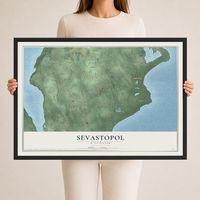Map of Sevastopol, Wisconsin, 24 x 36 inch print in a black wood frame