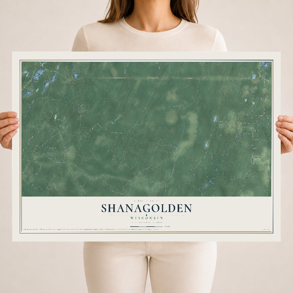 Map of Shanagolden, Wisconsin, 18 x 24 inch unframed archival matte print