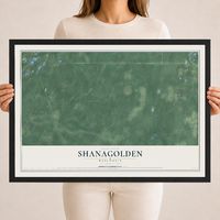 Map of Shanagolden, Wisconsin, 18 x 24 inch print in a black wood frame