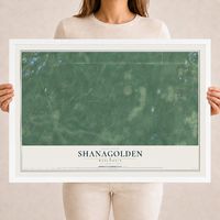 Map of Shanagolden, Wisconsin, 18 x 24 inch print in a white wood frame