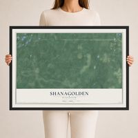 Map of Shanagolden, Wisconsin, 24 x 36 inch print in a black wood frame