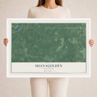 Map of Shanagolden, Wisconsin, 24 x 36 inch print in a white wood frame