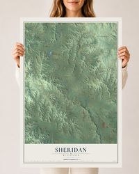 Map of Sheridan, Wisconsin, 24 x 36 inch unframed archival matte print