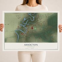 Map of Shiocton, Wisconsin, 18 x 24 inch unframed archival matte print