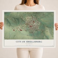 Map of Shullsburg, Wisconsin, 18 x 24 inch unframed archival matte print