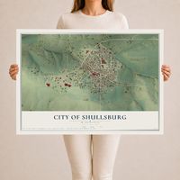 Map of Shullsburg, Wisconsin, 24 x 36 inch unframed archival matte print
