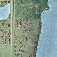 Close-up of the map of Solon Springs, Wisconsin print showing street and building detail