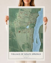Map of Solon Springs, Wisconsin, 24 x 36 inch unframed archival matte print