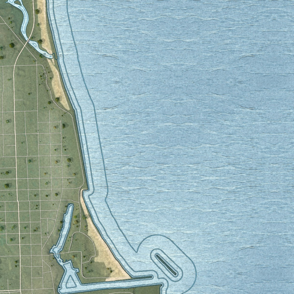 Close-up of the map of Somers, Wisconsin print showing street and building detail