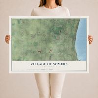 Map of Somers, Wisconsin, 24 x 36 inch unframed archival matte print