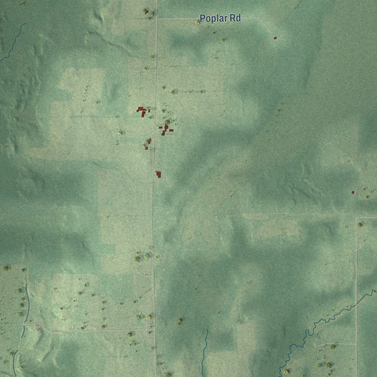 Second close-up of the map of South Fork, Wisconsin print showing more streets and buildings