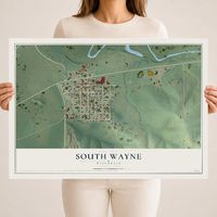 Map of South Wayne, Wisconsin, 18 x 24 inch unframed archival matte print
