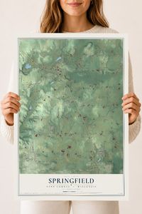 Map of Springfield, Dane County, Wisconsin, 18 x 24 inch unframed archival matte print